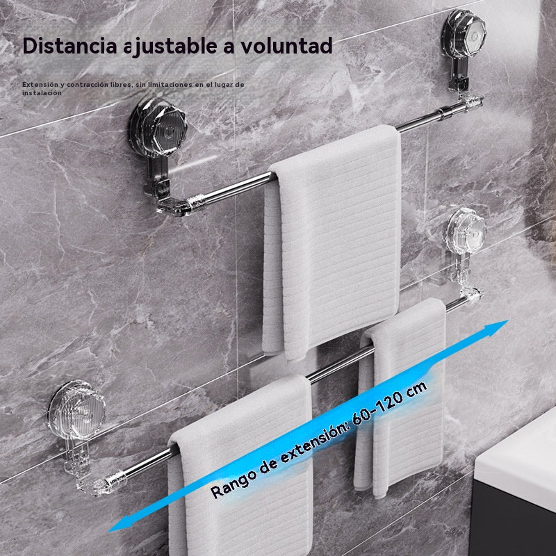 🚿✨🔥Ζεστή πώληση σε χαμηλή τιμή🔥 Ρυθμιζόμενη μπάρα πετσέτας με βεντούζα: Δεν απαιτείται τρύπημα, δεν φθαρεί και προσφέρει άνετη λαβή.