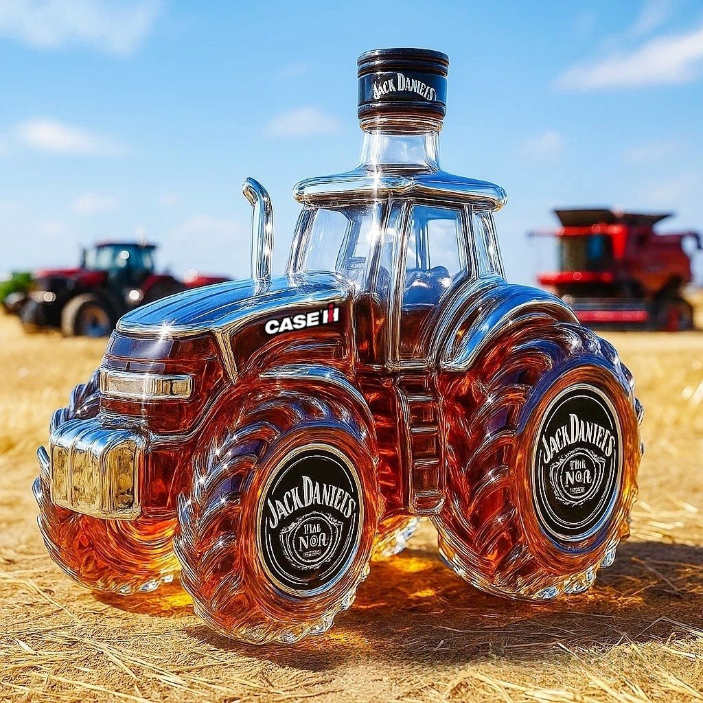 🔥Časově omezená nabídka🚜Retro láhev na víno s farmářským traktorem，🎁🎁Kreativní uzavřené dekorace na láhev whisky