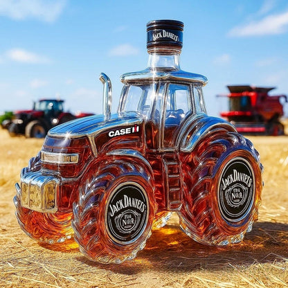 🔥Časově omezená nabídka🚜Retro láhev na víno s farmářským traktorem，🎁🎁Kreativní uzavřené ozdoby na láhve whisky