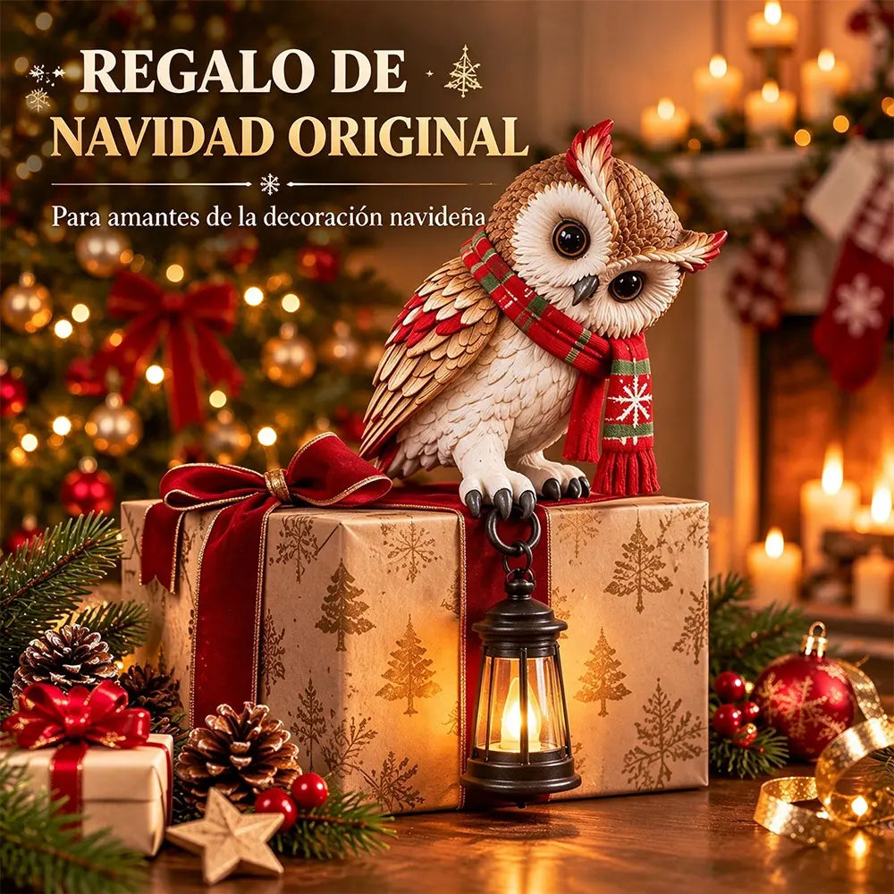 🏮🦉Karácsonyi bagolyfigura lámpással