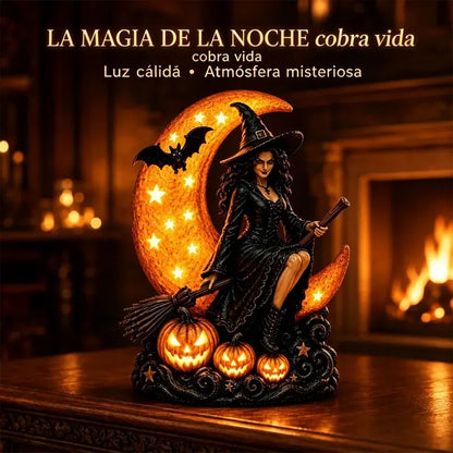 🎃🔮 Čarodejnica a lampa splnu – Dekoratívna gotická socha, ideálny darček 🌙 🎃