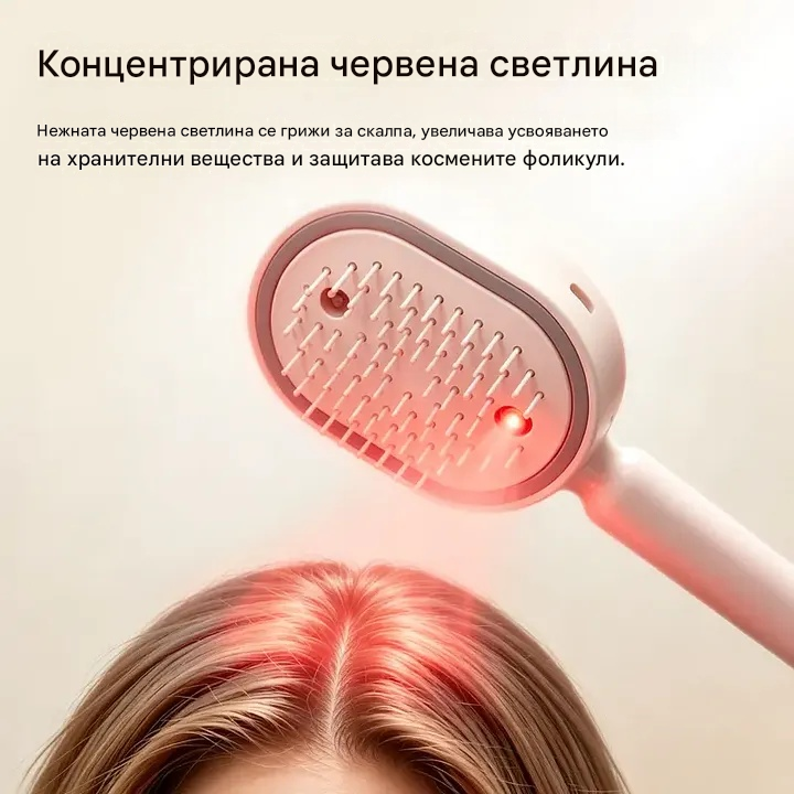 Електрическа пръскачка с масажен гребен с въздушна възглавница