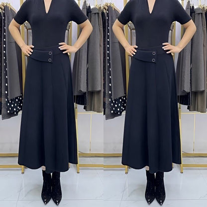 👗🎀【S-4XL】Őszi/téli gyapjú midi szoknya