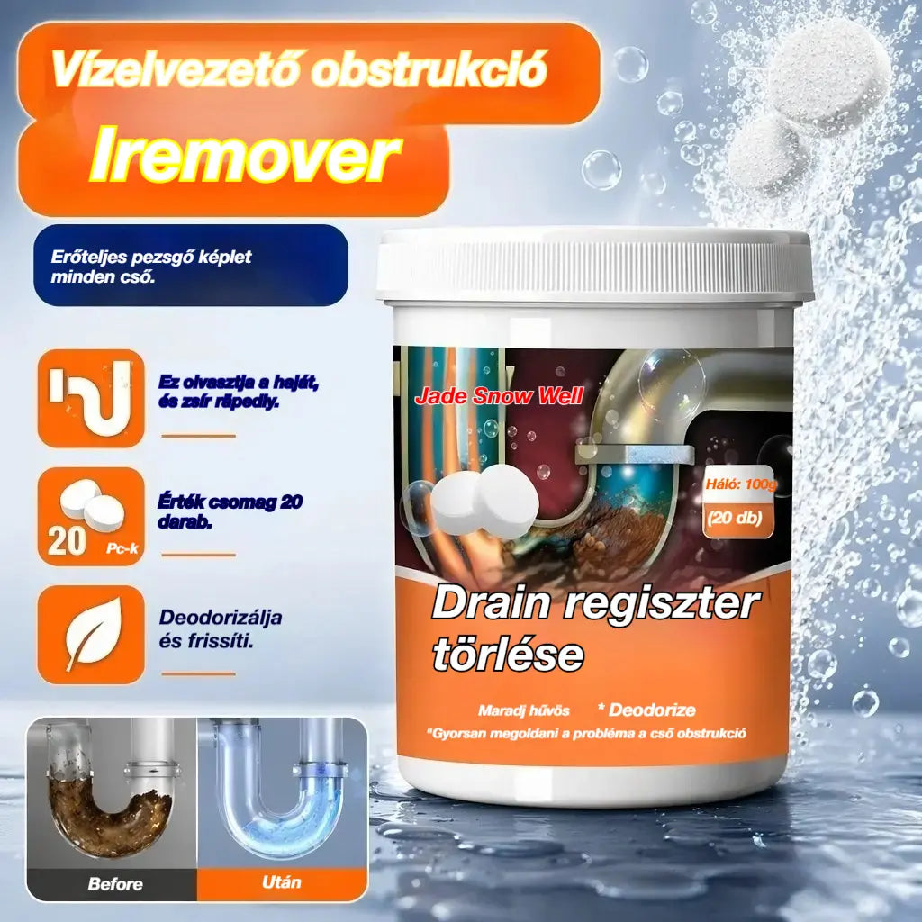 🔥50% KEDVEZMÉNY 【2 darab 8500 Ft】❤️ Hatékony pezsgőtisztító tabletták, amelyek gyorsan feloldják a zsíros haj okozta dugulásokat, kitisztítják a lefolyókat; szagtalanítóak és antibakteriálisak is.