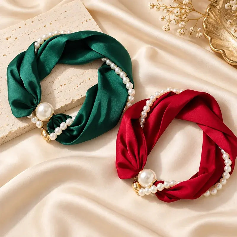 ✨ 2-u-1 biserna ogrlica i magnetski šal! Brzo magnetsko pričvršćivanje · Uklonjivi dizajn · Francuska elegancija i svestran stil! Posebna ponuda 1+1 gratis!