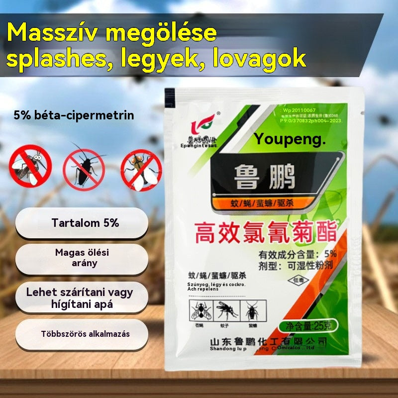 🦟【10 zsák】A leghatékonyabb, nagy hatékonyságú cipermetrin por állagú rovarirtó, gazdaságokban/otthonokban/kültéren is használható