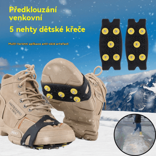 👴🚶🏔️❄️Αγοράστε 2, πάρτε 2 δωρεάν🔥Αντιολισθητική λαβή με πέντε δόντια και αόρατα κραμπόν, απαραίτητη για υπαίθριες δραστηριότητες.