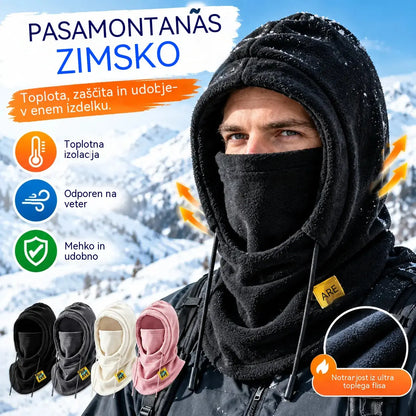 ❄️ Termo kapa, ki popolnoma pokrije glavo in ima podlogo iz flisa, zato vas greje tudi pri temperaturah do -20 °C. ⛷️ Idealna za smučanje, vožnjo z motorjem in dejavnosti na prostem.