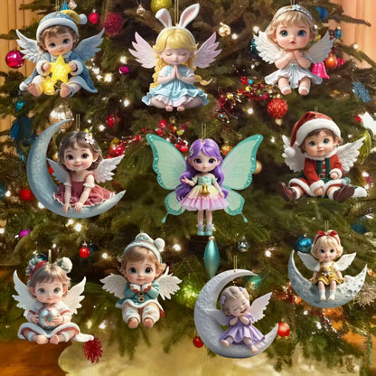 【10 pieces】Wooden angel - Christmas decoration for the home