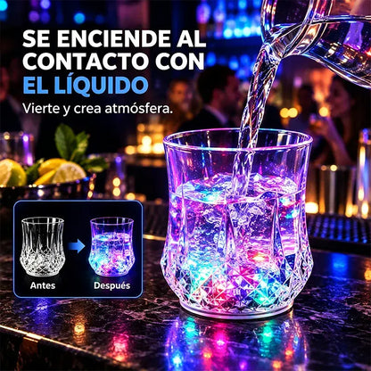✨💎Folyadék hatására aktiválódó LED-es kristályüveg-készlet🥂