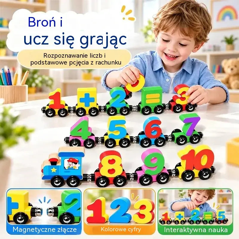 🔥2 sztuka 109zł  🔥🚂 Magnetyczny pociąg z cyframi dla dzieci | Edukacyjna zabawka konstrukcyjna do nauki poprzez zabawę