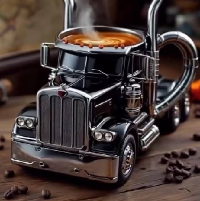 🚛Căni de cafea lucrate manual pentru semi-camioane