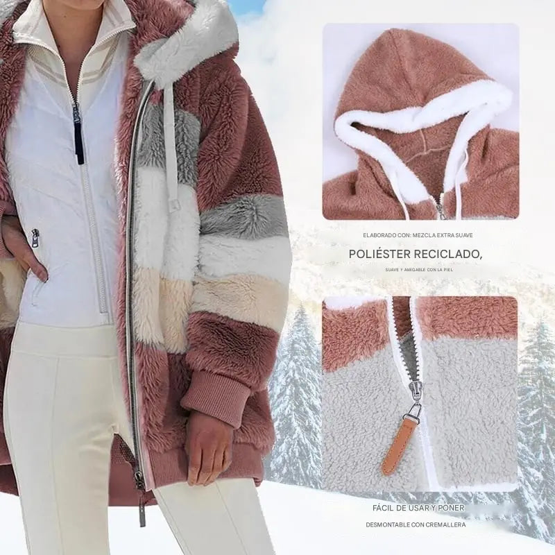 🔥 Poslední den – sleva 50 % ❄️【S–5XL】Nový dámský teplý kabát 2026 s hustou plyšovou podšívkou a designem v kombinaci barev ✅ Možnost platby na dobírku