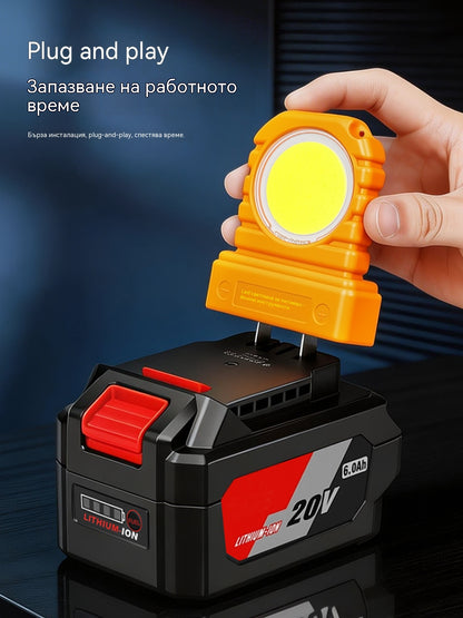 Пакет от 3 броя за 21 евро – Универсални LED светлини, съвместими с различни слотове за литиеви батерии.
