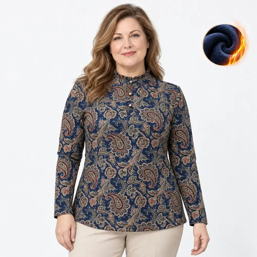 🔥Béléses mintás női felső – meleg és elegáns egyszerre!👚