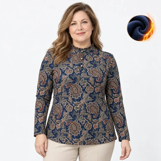 🔥Béléses mintás női felső – meleg és elegáns egyszerre!👚