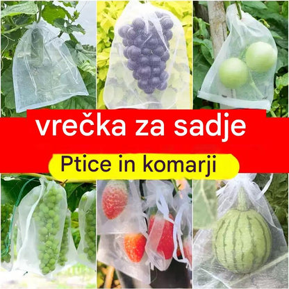 【50 kosov】Mreža proti sadnim mušicam, zaščitna mreža za drevesa pred pticami, vrtne mrežaste vreče za zaščito cvetja, rastlin, sadja in zelenjave.