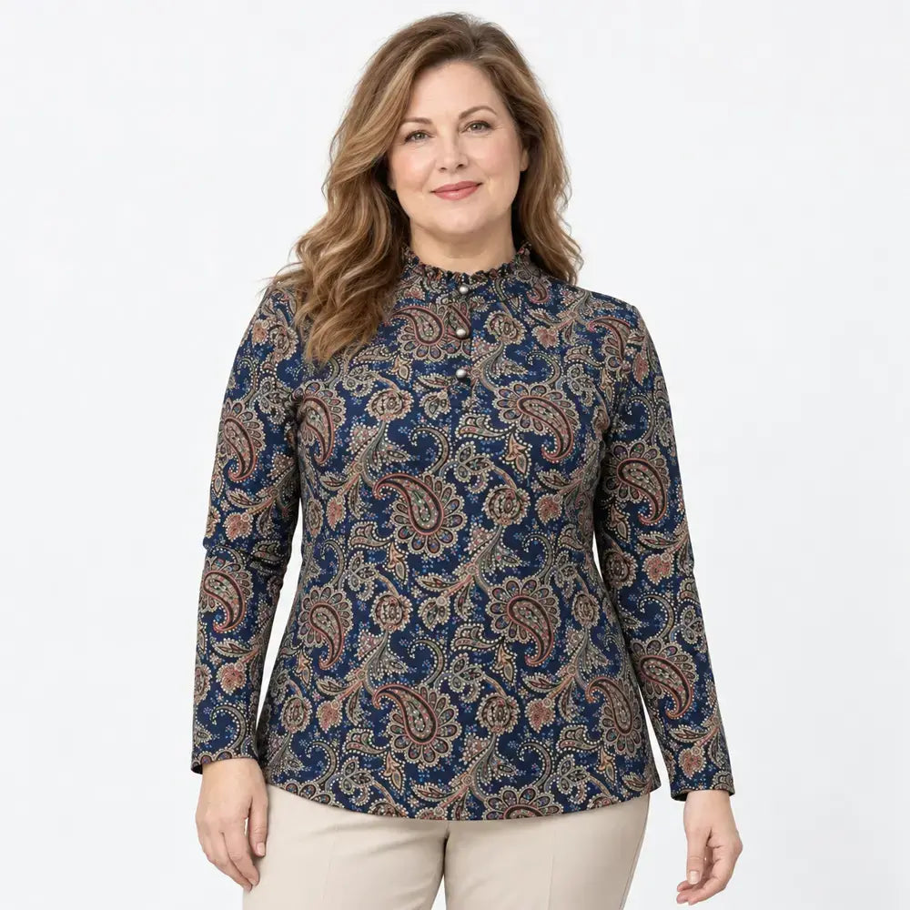 🔥Béléses mintás női felső – meleg és elegáns egyszerre!👚