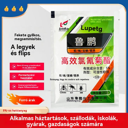 🦟【5 zsák】A leghatékonyabb, nagy hatékonyságú cipermetrin por állagú rovarirtó, gazdaságokban/otthonokban/kültéren is használható