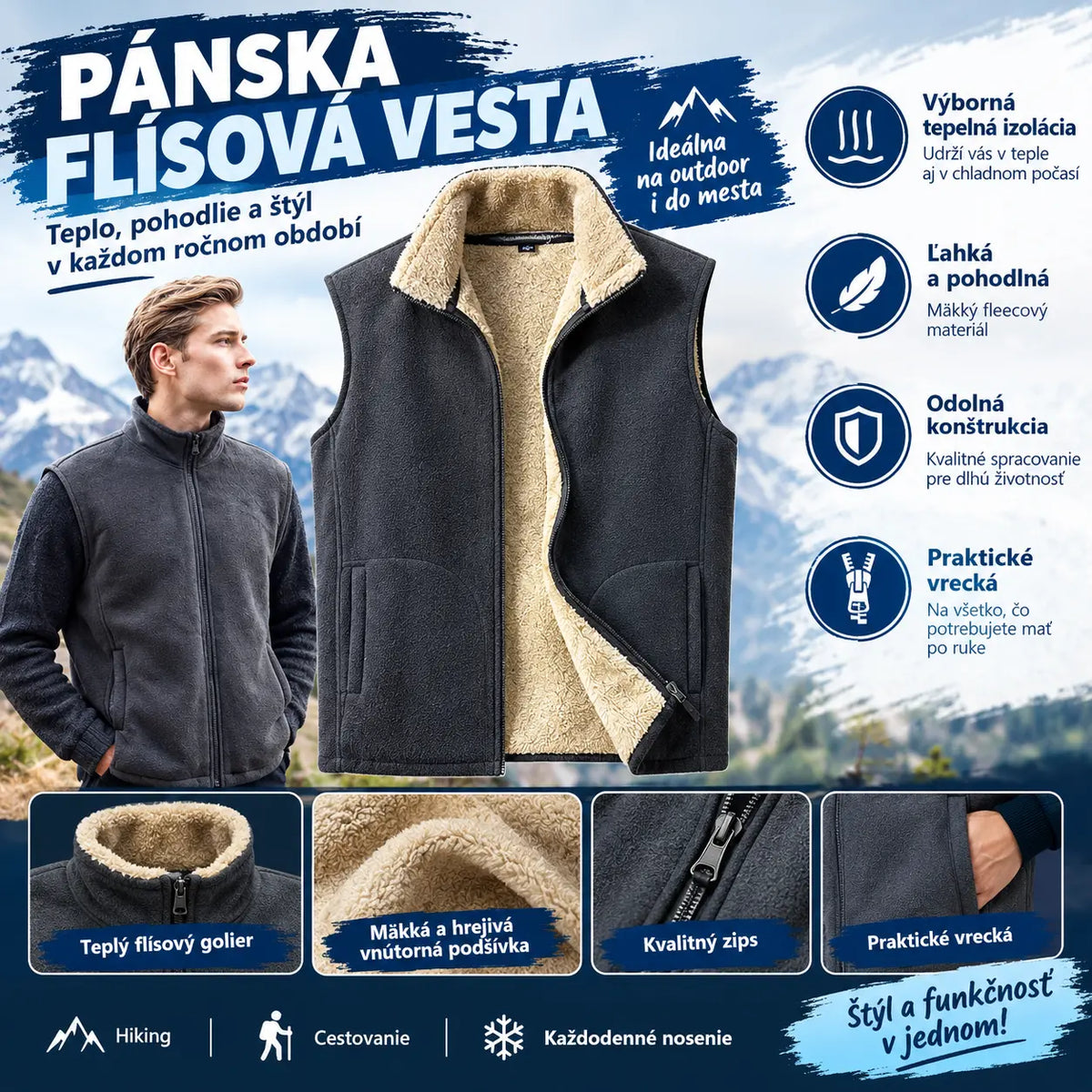 🔥【45% OFF】【M-8XL】Nová pánska jesenná a zimná vesta, veľká veľkosť kašmírového svetra, teplá vesta, veľká veľkosť