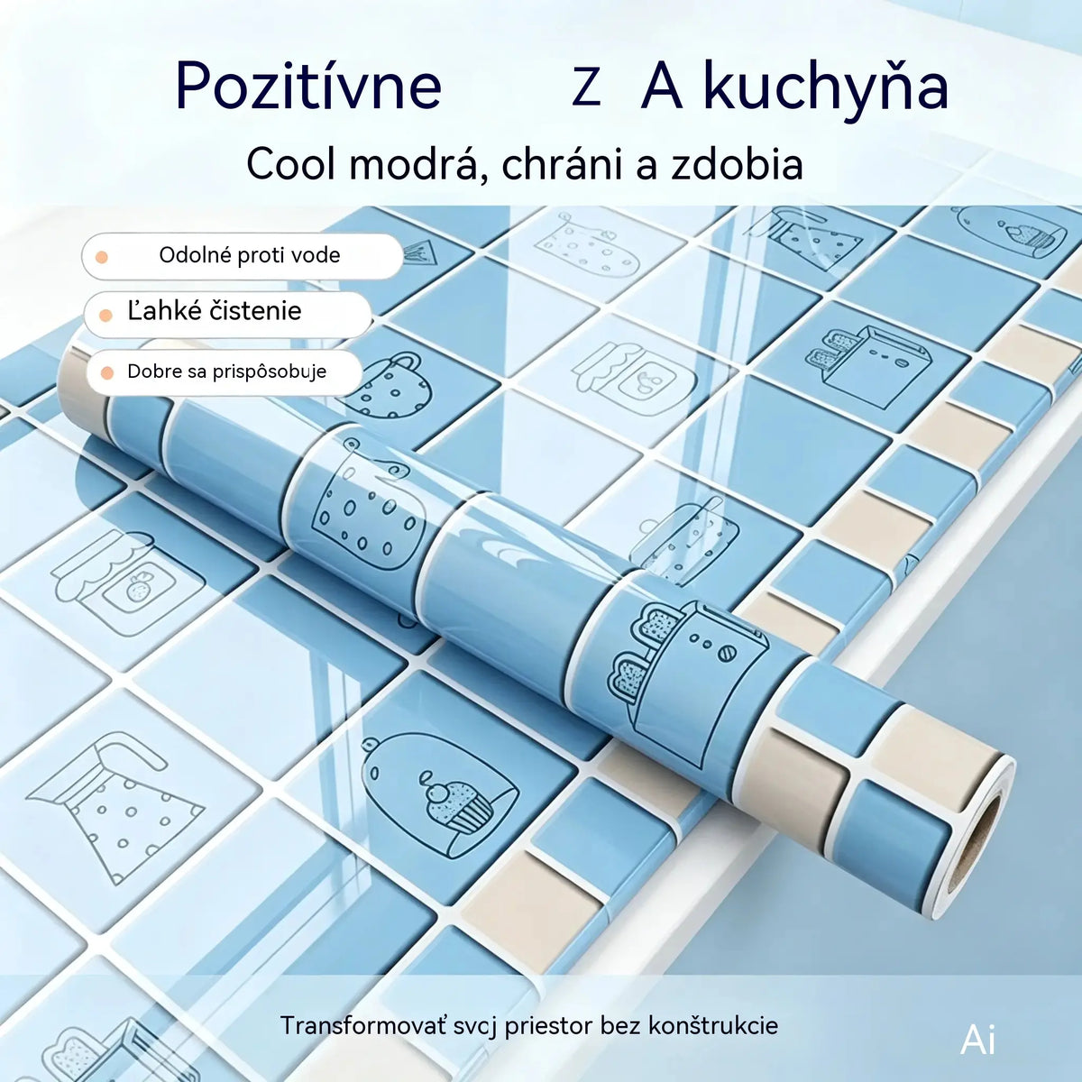 【60CMx8M】Olejovzdorné nálepky do kuchyně, voděodolná samolepící tapeta, ochranná fólie na pracovní desku.