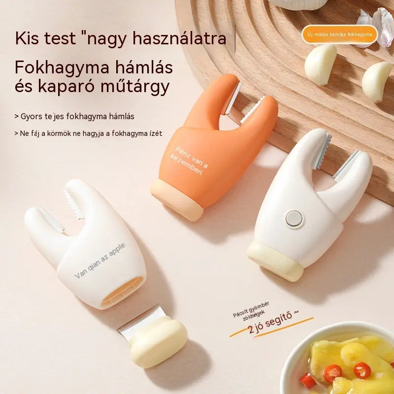 【🧄Egyet fizet kettőt kap】💥2 az 1-ben mágneses fokhagymahámozó és gyömbérkaparó fogantyúval