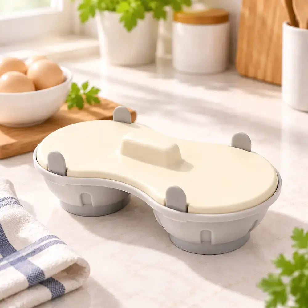 🥚✨ Mikrohullámú tojásfőző, gyors és praktikus pároló fedővel, BPA-mentes főzőedény kemény tojáshoz, buggyantott tojáshoz és rántottához percek alatt 🍳