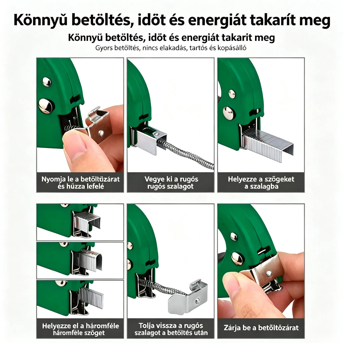 🔩💥 4 az 1-ben szegezőpisztoly: Időt és energiát takarít meg a bútorok felszerelése és rögzítése során.
