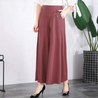 ❤️【M-5XL】2026 Nowe damskie letnie szerokie nogawki Ice Silk Cropped Pants