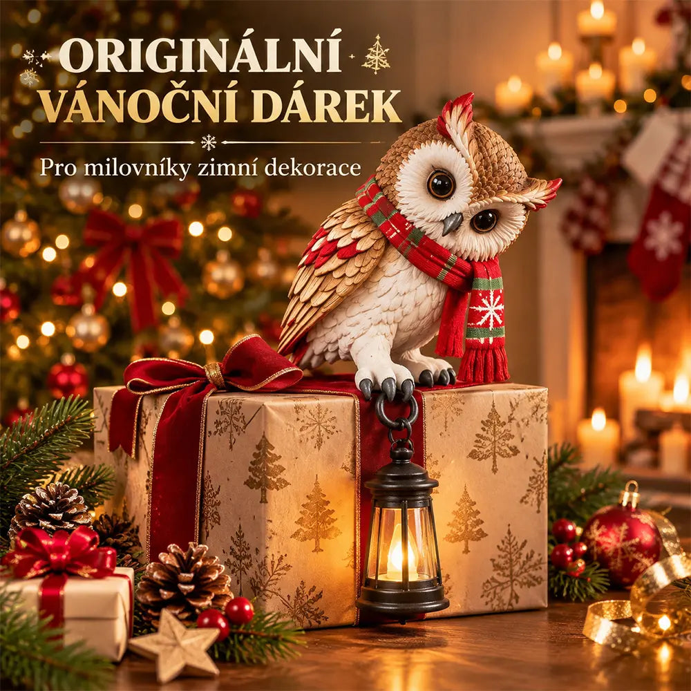 💡🦉Gyantából készült figura – karácsonyi bagoly lámpással
