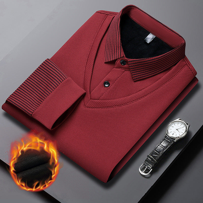 【M-4XL】 Polo majica slojevitog izgleda s patchwork dizajnom i imitacijom pruga