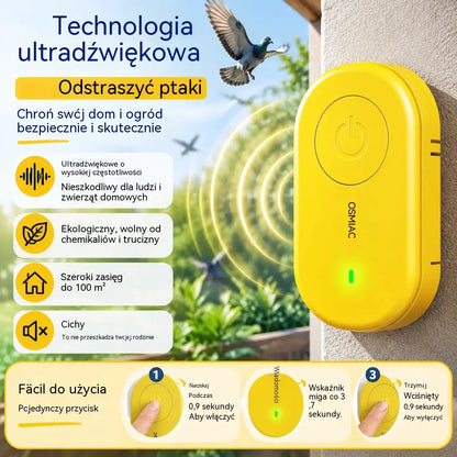 🐦 Przenośny ultradźwiękowy odstraszacz ptaków | Automatyczny odstraszacz gołębi, idealny na balkony, do ogrodów i na zewnątrz