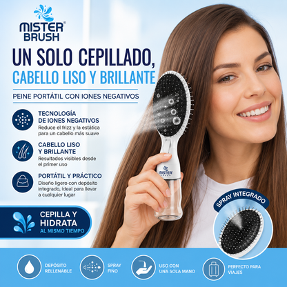 Cepillo alisador multifuncional con aplicador de spray - 2 en 1 - Cepillo alisador