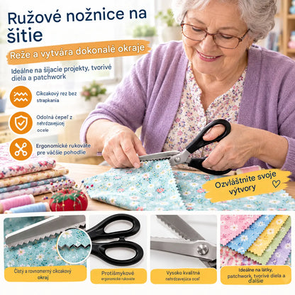 2 kusy za 22 eur🔥Kúpte 1 a druhý získate zadarmo✂️ Profesionálne cikcakovacie nožnice – ostré nožnice na látku so zúbkovaným ostrím