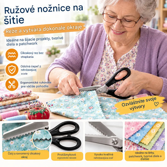 2 položky za 580 českých korun✂️ Profesionální vroubkované nůžky – Ostré vroubkované nůžky na látku