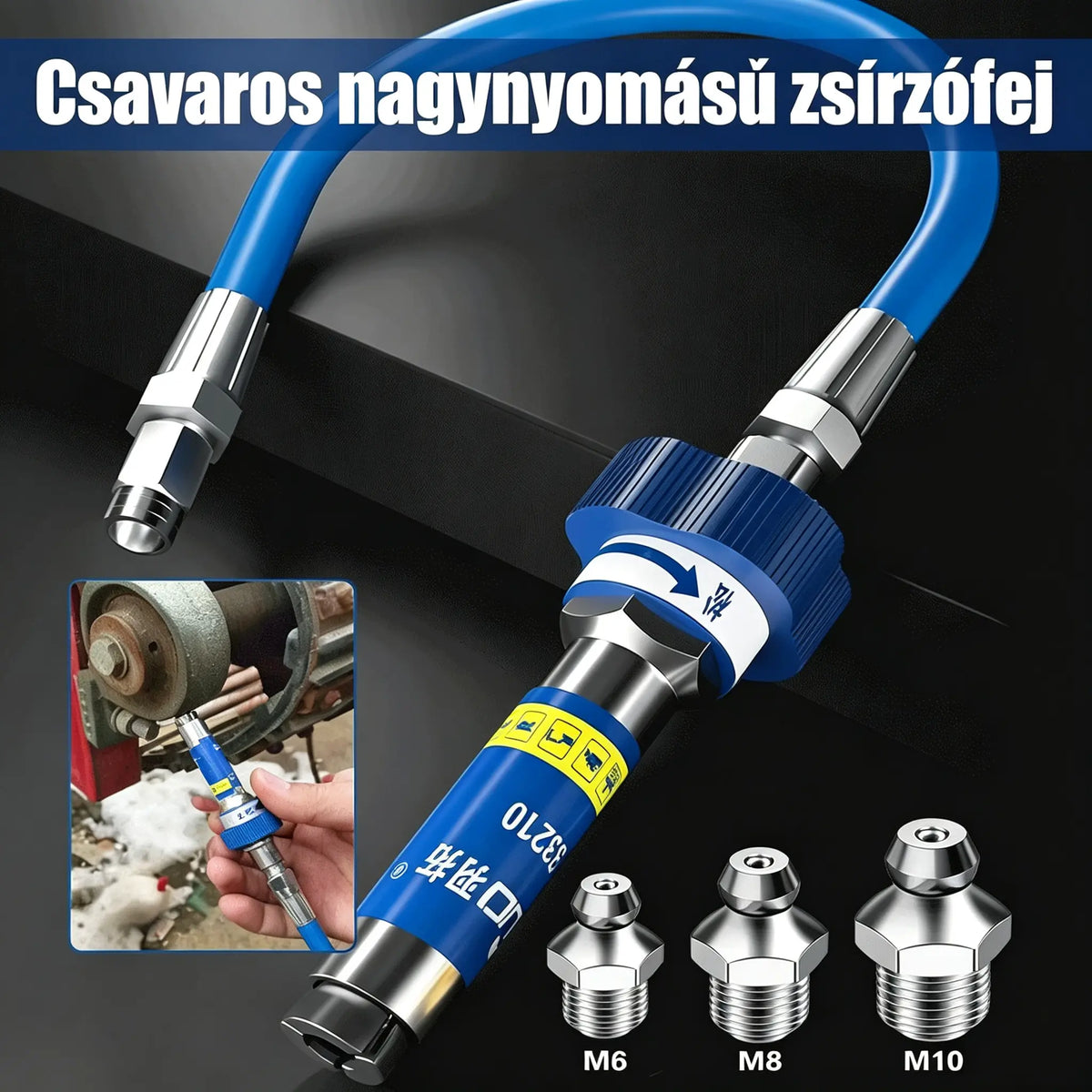 【🔥Top Eladó】Rozsdamentes acél nagynyomású spirálrögzítő fogók, zsírzófejjel