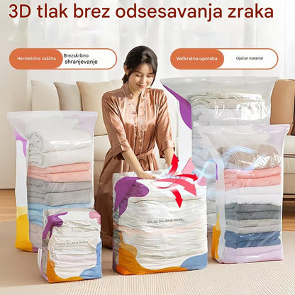 🧳💨【5 kosov za 23 EUR】Velika, stisljiva vakuumska vrečka za shranjevanje: črpalka ni potrebna, neprepustna in idealna za prihranek prostora v kovčkih in doma ✈️