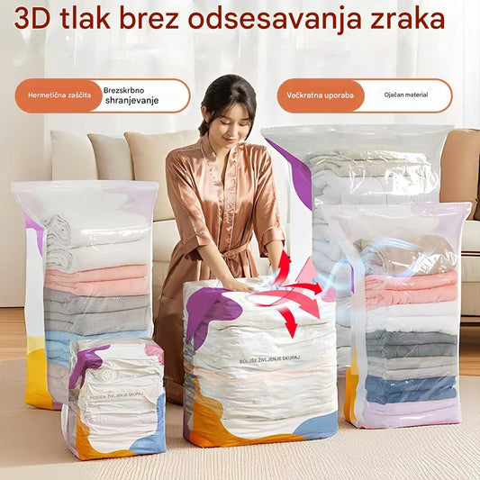 🧳💨【5 kosov za 23 EUR】Velika, stisljiva vakuumska vrečka za shranjevanje: črpalka ni potrebna, neprepustna in idealna za prihranek prostora v kovčkih in doma ✈️