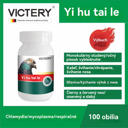 🕊️100 kapsúl, špeciálny liek pre poštové holuby, kašeľ a sipot, slzenie, rozmazané očné viečka s pieskom, čierny a červený nos