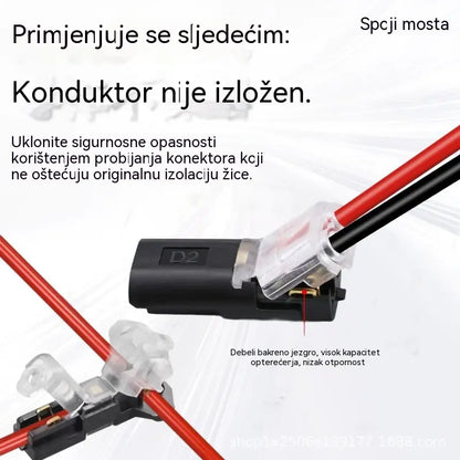 🥳 50% popusta! ⏰ 【50 komada na zalihi】Priključak za žicu bez skidanja izolacije, s kopčom za zaključavanje, sigurnim zatvaranjem i protukliznom površinom ⚡️