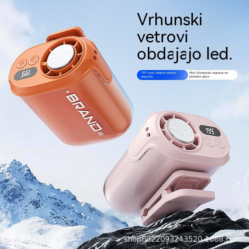 🌀 Ventilator za prostoročno uporabo z LED zaslonom, vgrajeno sponko in 199 nastavljivimi stopnjami