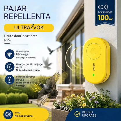 🐦 Prenosni ultrazvočni odganjalec ptic | Samodejni odganjalec golobov, idealen za balkone, vrtove in zunanje površine
