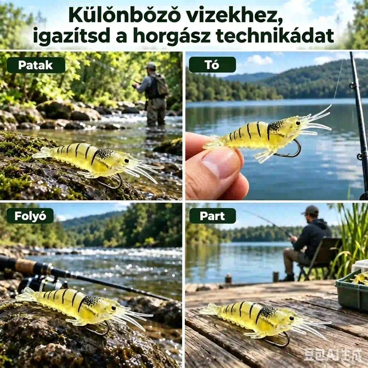 ⏰ Korlátozott ideig tartó, féláras ajánlat ✨ Biomimetikus, puha garnéla műcsali | Élethű és dinamikus, természetes mozgással; szakadásálló és tartós – édesvízi és sós vízi horgászathoz egyaránt alkalmas 🎣