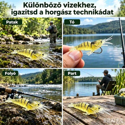 ⏰ Korlátozott ideig tartó, féláras ajánlat ✨ Biomimetikus, puha garnéla műcsali | Élethű és dinamikus, természetes mozgással; szakadásálló és tartós – édesvízi és sós vízi horgászathoz egyaránt alkalmas 🎣
