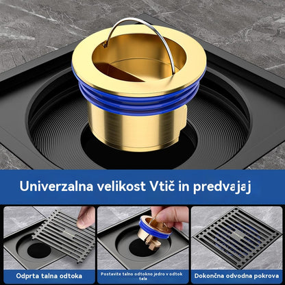 🔥Kupite 1, dobite 1 GRATIS!🔥 Univerzalni medeninasti talni odtok z jedrom proti vonju 🚿✨