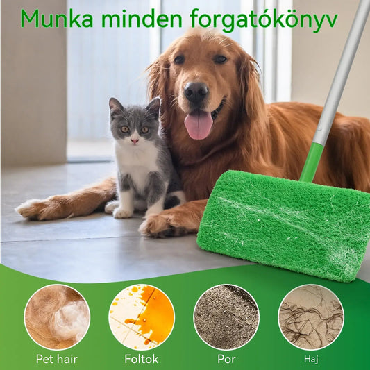 【🔥Felmosónyél + 8 felmosókendő】Mikroszálas felmosó kendő, nedves és száraz használatra egyaránt alkalmas, cserélhető és újrafelhasználható.
