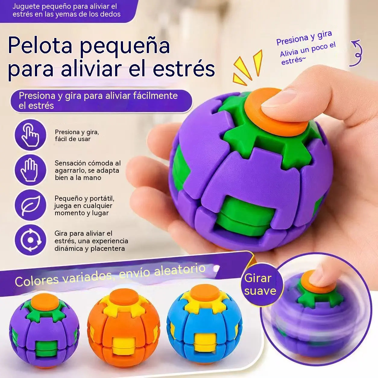 [Compra 1 y llévate 2 gratis] Spinner giratorio impreso en 3D, un juguete antiestrés.
