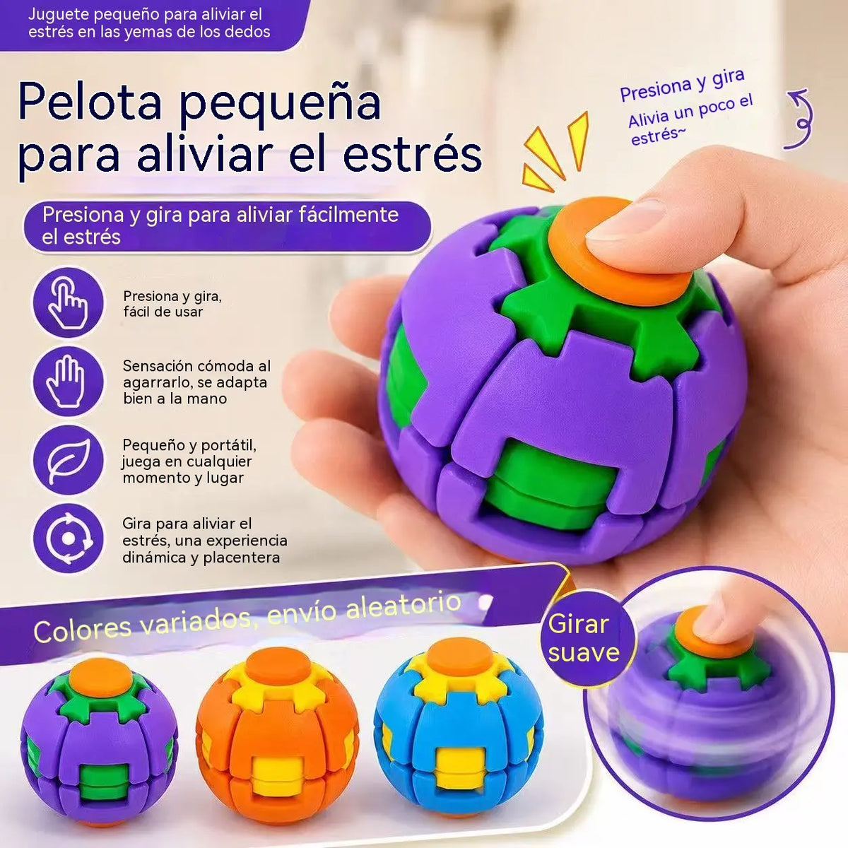 [Compra 1 y llévate 2 gratis] Spinner giratorio impreso en 3D, un juguete antiestrés.