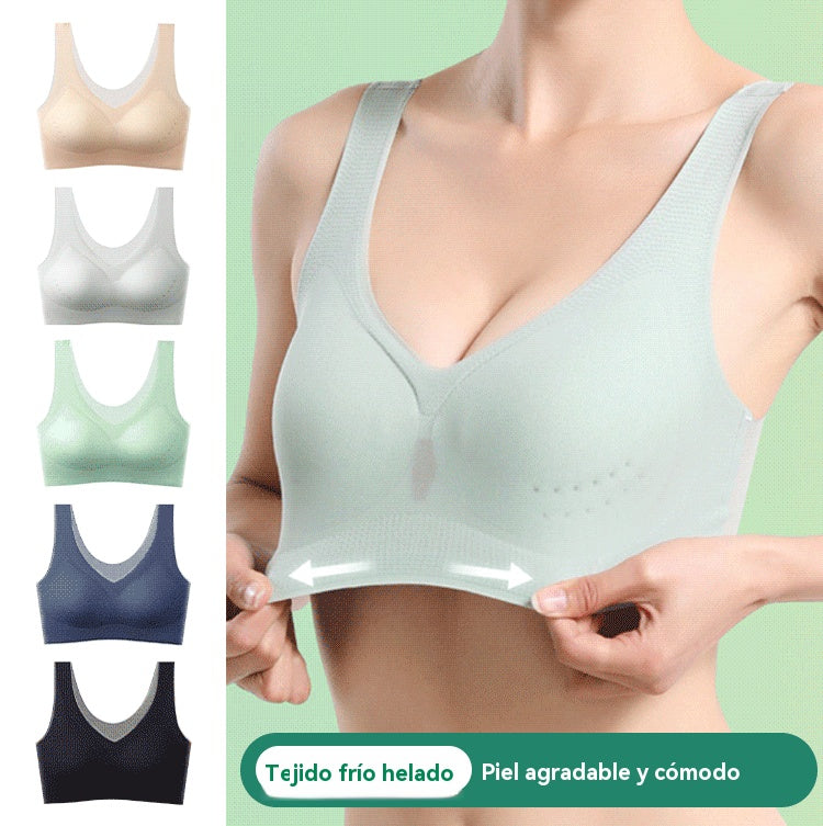 【Compra 3 y llévate 3 gratis】【40-120 kg】2025, sujetador push-up de seda helada sin costuras