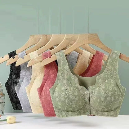 😍【Compra 1 y llévate 1 gratis】❤️【40-100 kg】2026 Nuevo sujetador de cierre frontal sin aros para mujer, tirantes sin costuras, push-up y antiflacidez-